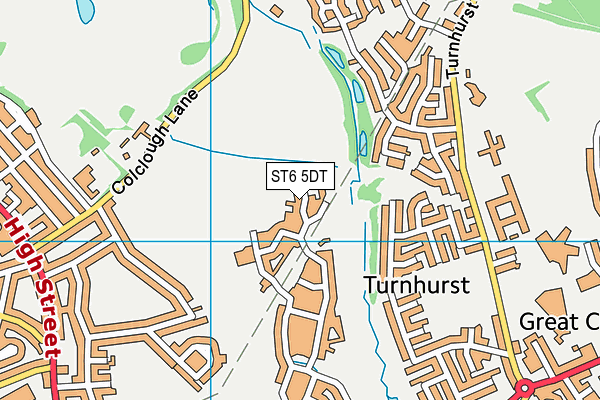 ST6 5DT map - OS VectorMap District (Ordnance Survey)