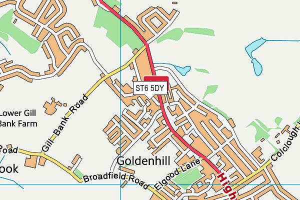 ST6 5DY map - OS VectorMap District (Ordnance Survey)