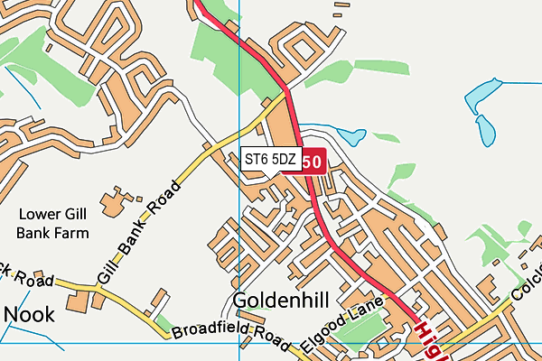 ST6 5DZ map - OS VectorMap District (Ordnance Survey)