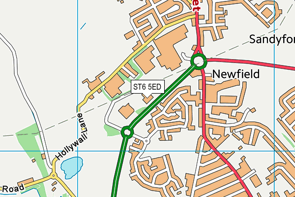 ST6 5ED map - OS VectorMap District (Ordnance Survey)