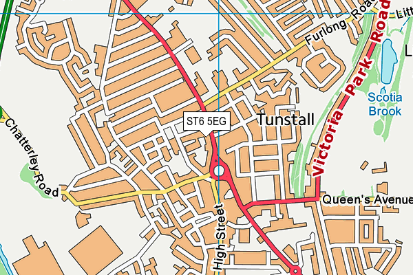 ST6 5EG map - OS VectorMap District (Ordnance Survey)