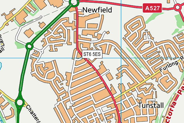 ST6 5ES map - OS VectorMap District (Ordnance Survey)