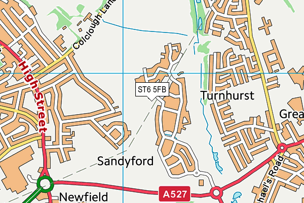 ST6 5FB map - OS VectorMap District (Ordnance Survey)