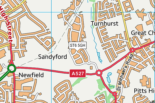 ST6 5GH map - OS VectorMap District (Ordnance Survey)