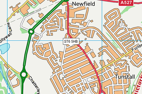 ST6 5HB map - OS VectorMap District (Ordnance Survey)