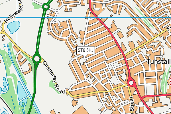 ST6 5HJ map - OS VectorMap District (Ordnance Survey)