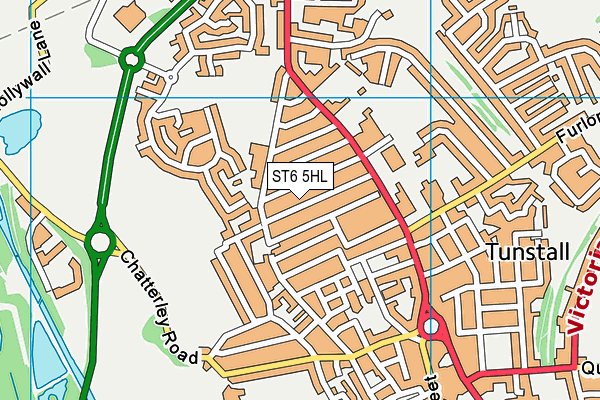 ST6 5HL map - OS VectorMap District (Ordnance Survey)