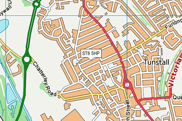 ST6 5HP map - OS VectorMap District (Ordnance Survey)