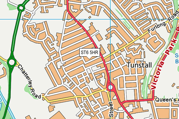 ST6 5HR map - OS VectorMap District (Ordnance Survey)