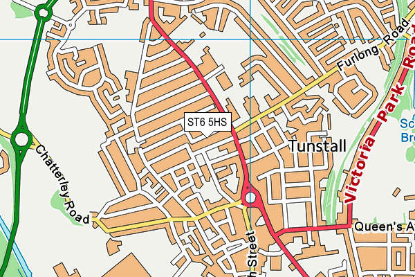 ST6 5HS map - OS VectorMap District (Ordnance Survey)