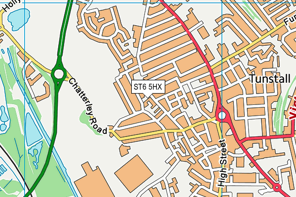 ST6 5HX map - OS VectorMap District (Ordnance Survey)
