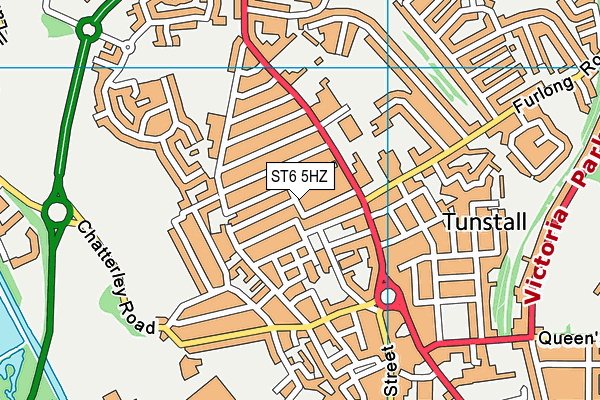 ST6 5HZ map - OS VectorMap District (Ordnance Survey)