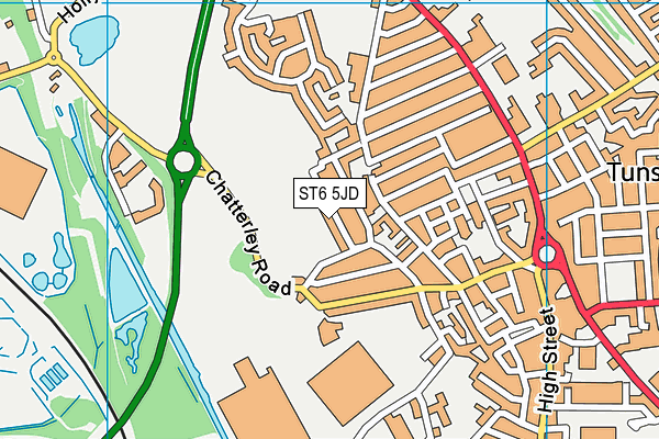 ST6 5JD map - OS VectorMap District (Ordnance Survey)