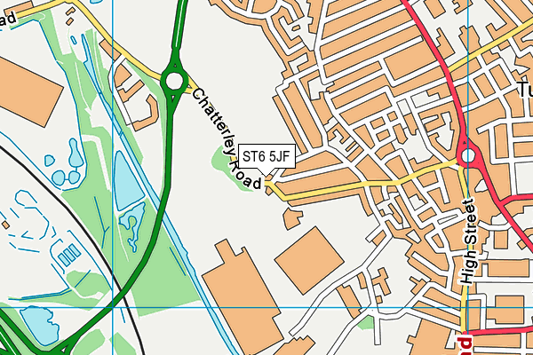 ST6 5JF map - OS VectorMap District (Ordnance Survey)