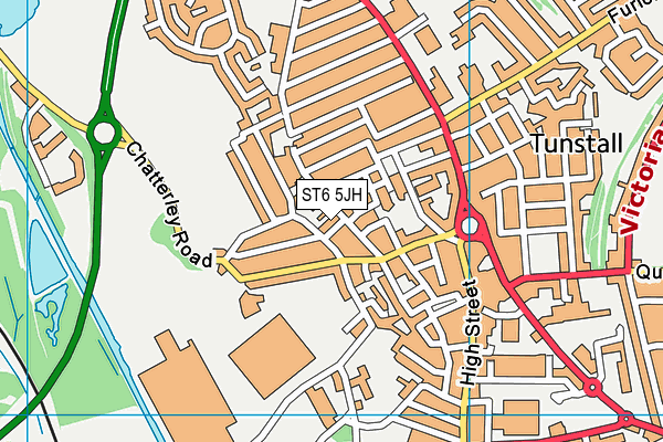 ST6 5JH map - OS VectorMap District (Ordnance Survey)