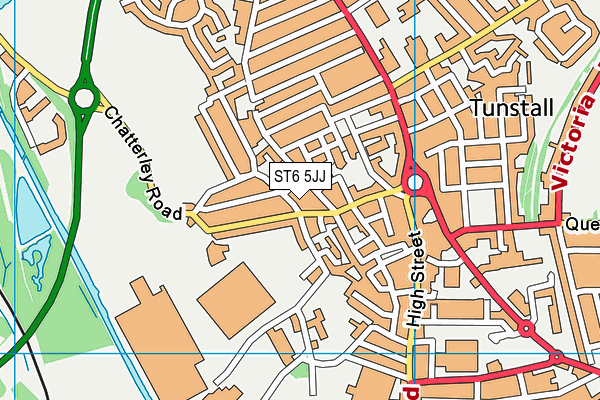 ST6 5JJ map - OS VectorMap District (Ordnance Survey)
