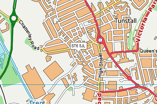 ST6 5JL map - OS VectorMap District (Ordnance Survey)