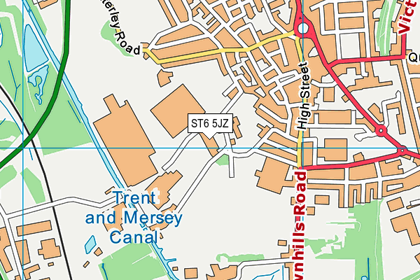 ST6 5JZ map - OS VectorMap District (Ordnance Survey)