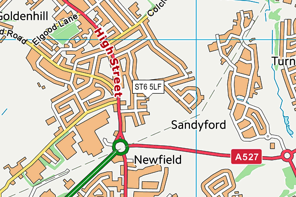 ST6 5LF map - OS VectorMap District (Ordnance Survey)