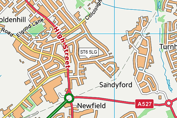 ST6 5LG map - OS VectorMap District (Ordnance Survey)