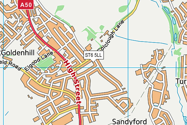 ST6 5LL map - OS VectorMap District (Ordnance Survey)