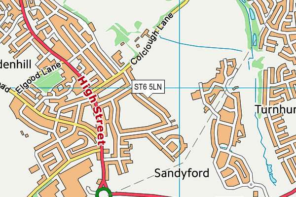 ST6 5LN map - OS VectorMap District (Ordnance Survey)