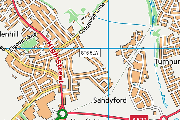 ST6 5LW map - OS VectorMap District (Ordnance Survey)