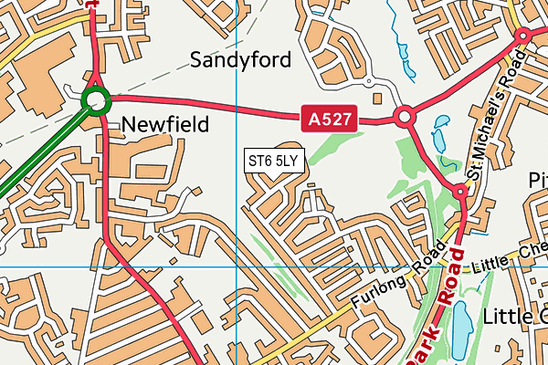 ST6 5LY map - OS VectorMap District (Ordnance Survey)