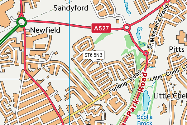 ST6 5NB map - OS VectorMap District (Ordnance Survey)