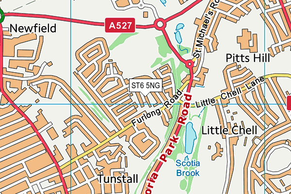 ST6 5NG map - OS VectorMap District (Ordnance Survey)