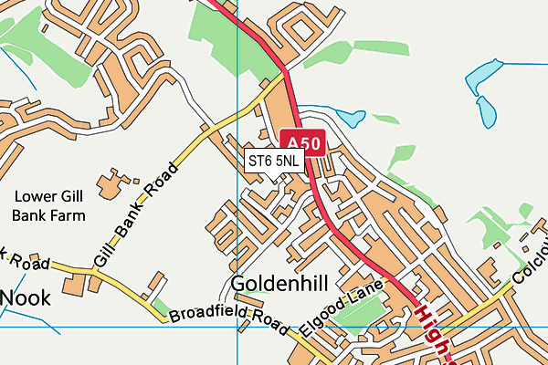 ST6 5NL map - OS VectorMap District (Ordnance Survey)