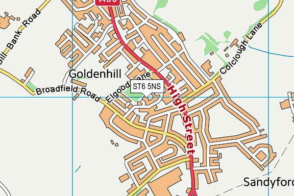 ST6 5NS map - OS VectorMap District (Ordnance Survey)