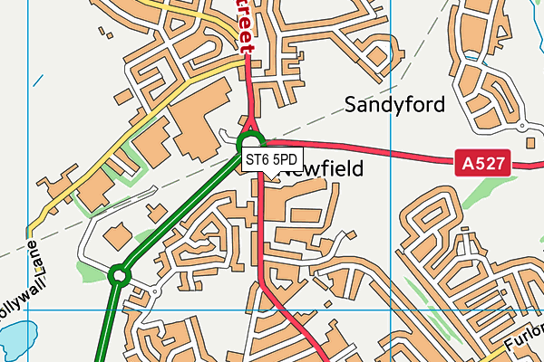 ST6 5PD map - OS VectorMap District (Ordnance Survey)