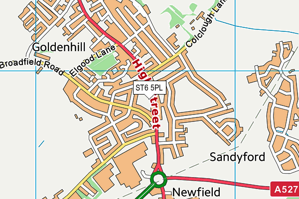 ST6 5PL map - OS VectorMap District (Ordnance Survey)