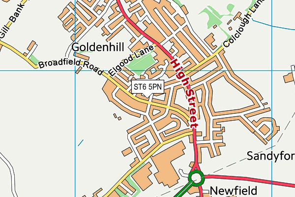 ST6 5PN map - OS VectorMap District (Ordnance Survey)