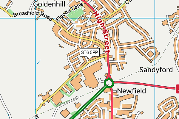 ST6 5PP map - OS VectorMap District (Ordnance Survey)