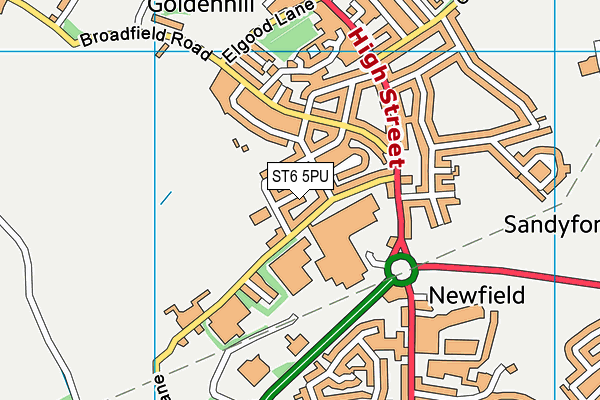 ST6 5PU map - OS VectorMap District (Ordnance Survey)