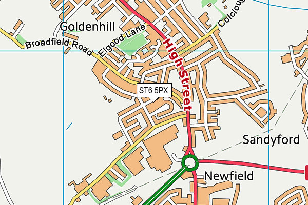 ST6 5PX map - OS VectorMap District (Ordnance Survey)