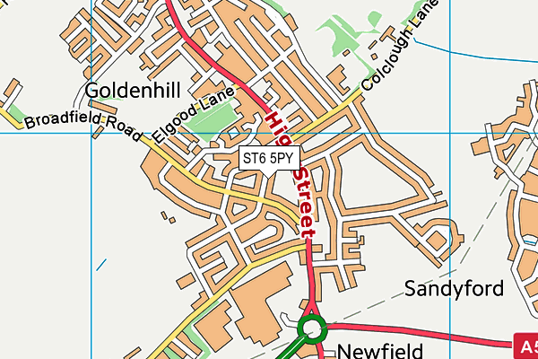 ST6 5PY map - OS VectorMap District (Ordnance Survey)