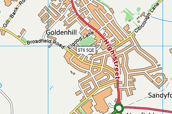 ST6 5QE map - OS VectorMap District (Ordnance Survey)