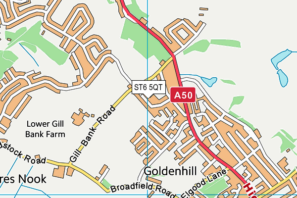 ST6 5QT map - OS VectorMap District (Ordnance Survey)