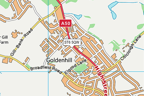 ST6 5QW map - OS VectorMap District (Ordnance Survey)