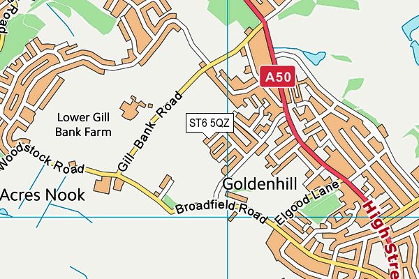 ST6 5QZ map - OS VectorMap District (Ordnance Survey)