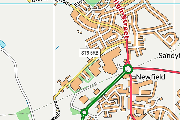 ST6 5RB map - OS VectorMap District (Ordnance Survey)