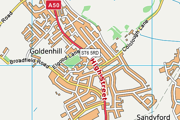 ST6 5RD map - OS VectorMap District (Ordnance Survey)