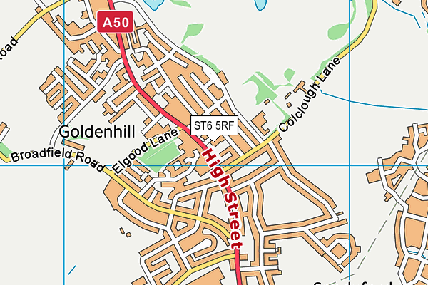 ST6 5RF map - OS VectorMap District (Ordnance Survey)