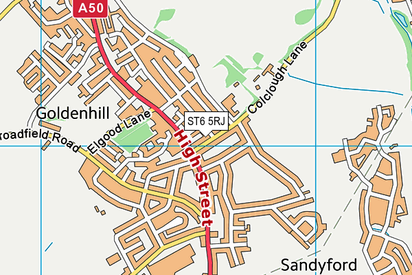 ST6 5RJ map - OS VectorMap District (Ordnance Survey)