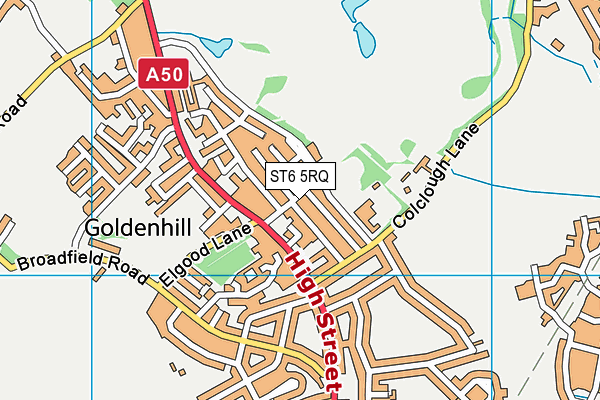 ST6 5RQ map - OS VectorMap District (Ordnance Survey)