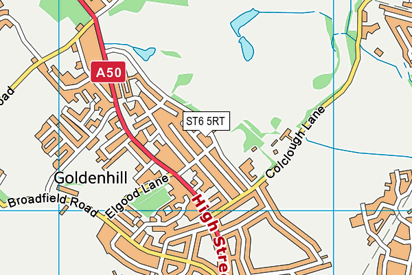 ST6 5RT map - OS VectorMap District (Ordnance Survey)