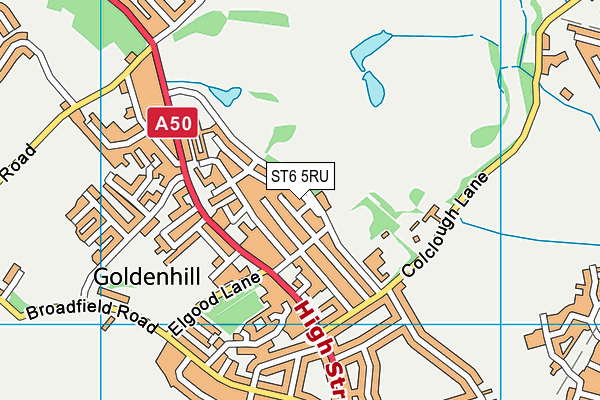 ST6 5RU map - OS VectorMap District (Ordnance Survey)